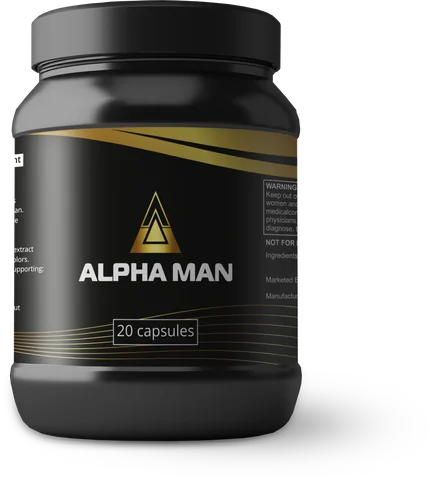 Alphaman Perú: frasco negro con 20 cápsulas para la vitalidad masculina