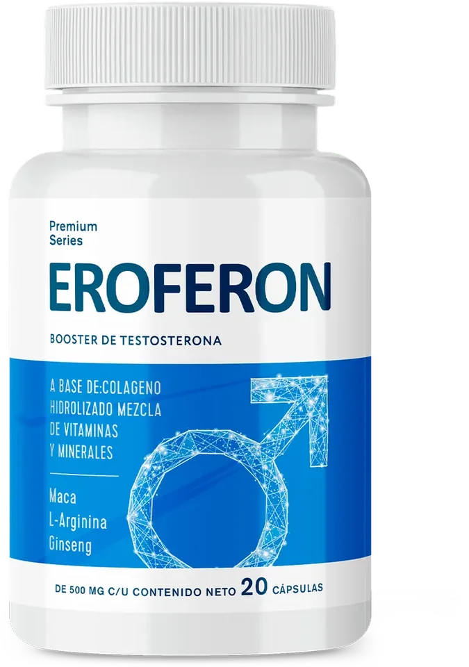 Eroferon México: frasco con 20 cápsulas para la vitalidad masculina