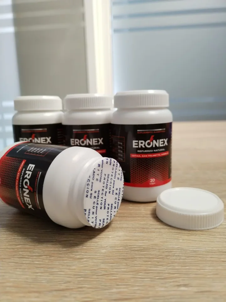 Eronex Guatemala: frascos de 20 cápsulas con ortiga, saw palmetto y abrojo
