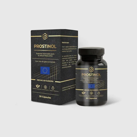 Prostinol Perú: caja y frasco con 30 cápsulas para la próstata